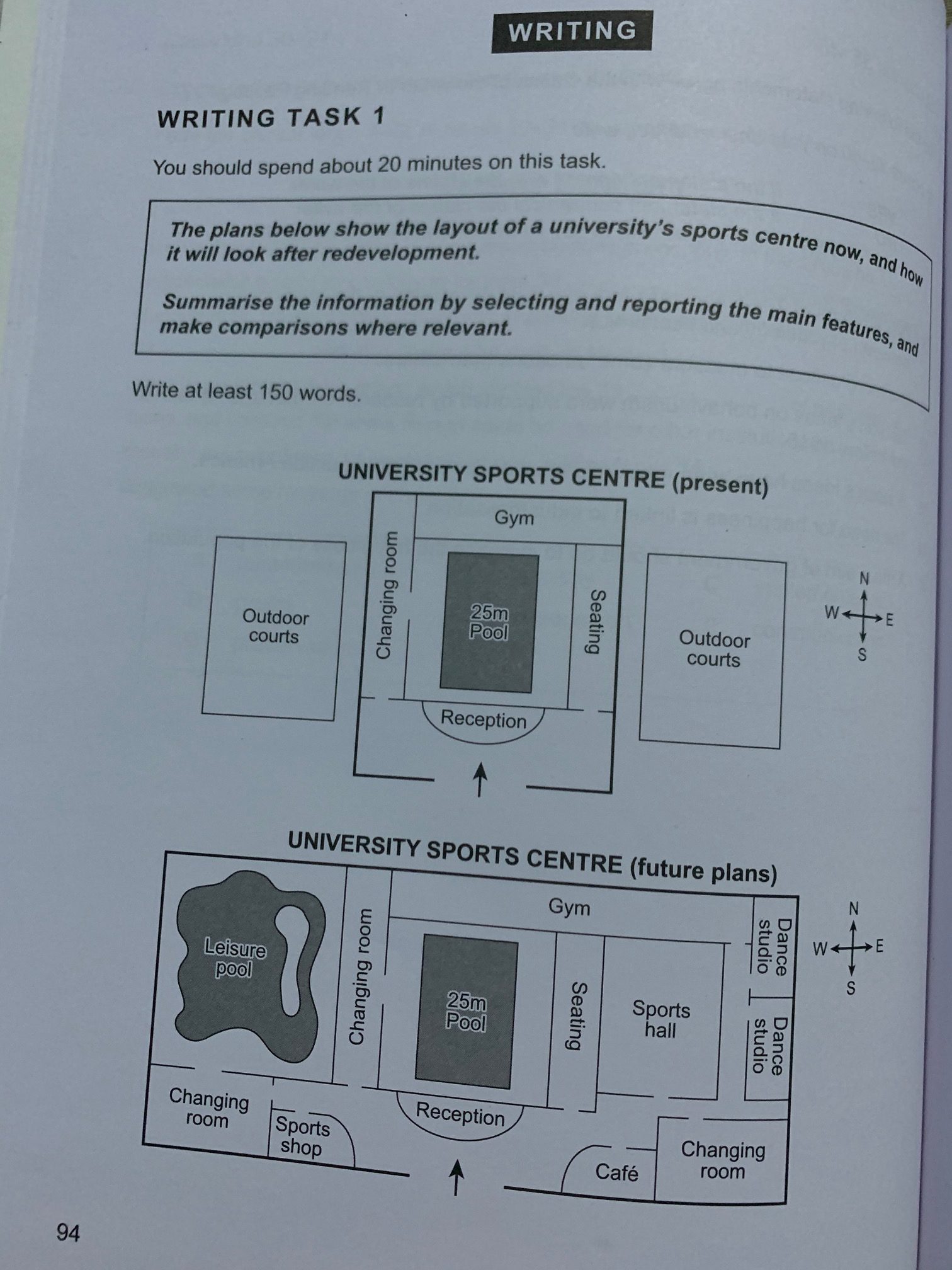 The plans below show the layout of a university's sports centre now, and how it will look after redevelopment.