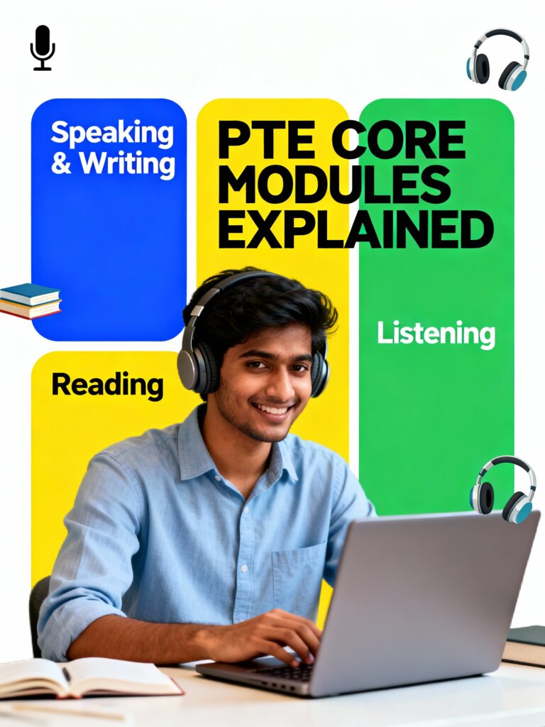 PearsonPTE Core modules in detail: Speaking & Writing (54-67 mins), Reading (29-32 mins), Listening (30-34 mins). Tasks, tips & scoring for 90 score—UK MBA prep guide!