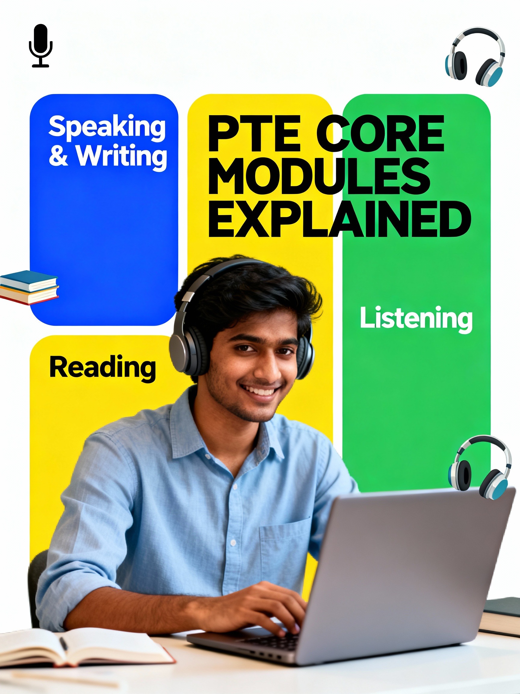 Master PTE Core modules in detail: Speaking & Writing (54-67 mins), Reading (29-32 mins), Listening (30-34 mins). Tasks, tips & scoring for 90 score—UK MBA prep guide!