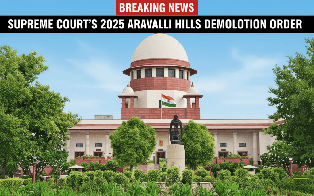 Supreme Court’s 2025 Aravalli Hills demolition order explained: key points, environmental impact, legal background, and latest reactions to the court’s landmark decision.